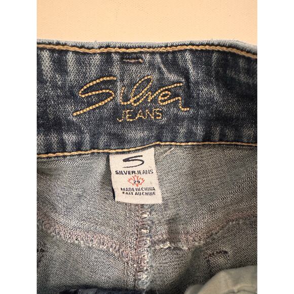 Women's Silver Stretch Denim Jeans Boot Cut Size 29x34 Medium Wash - Picture 3 of 6